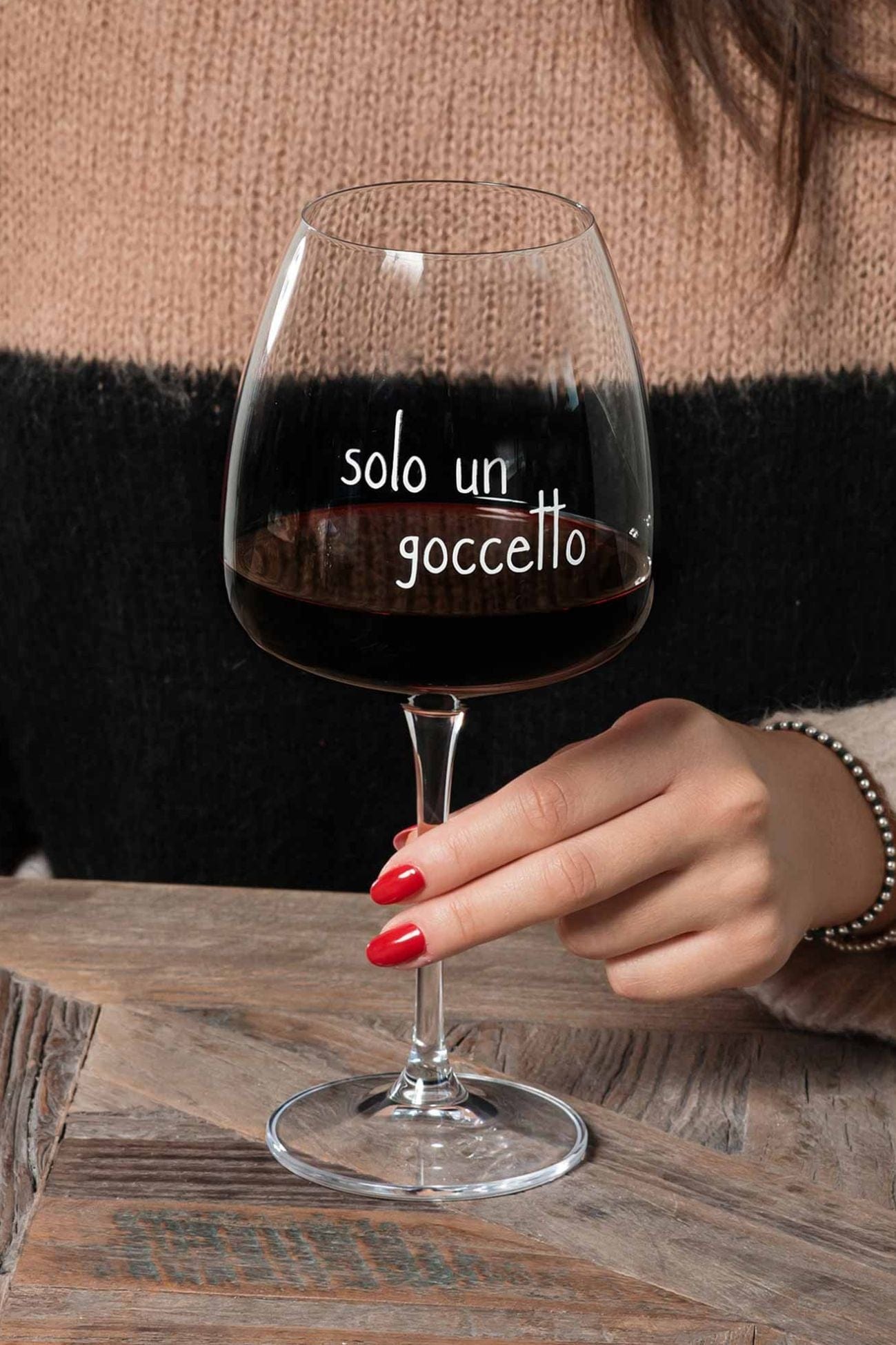 Simple Day Solo Un Goccetto Solo Un Goccetto - Set di 2 calici da vino con disegno decorativo | Simple Day