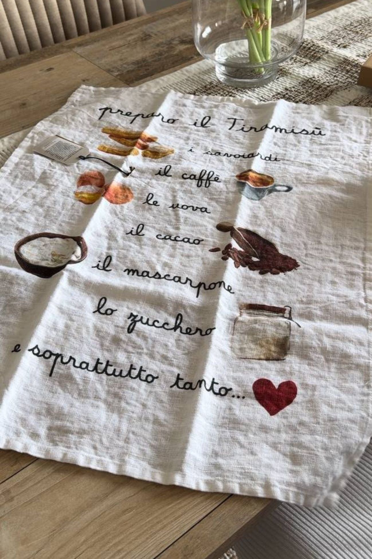 Simple Day Tiramisù Oggi Cucino Io - Canovaccio in lino Tiramisù | Simple Day