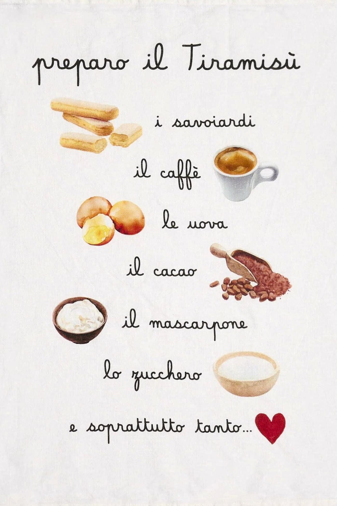 Simple Day Tiramisù Oggi Cucino Io - Canovaccio in lino Tiramisù | Simple Day