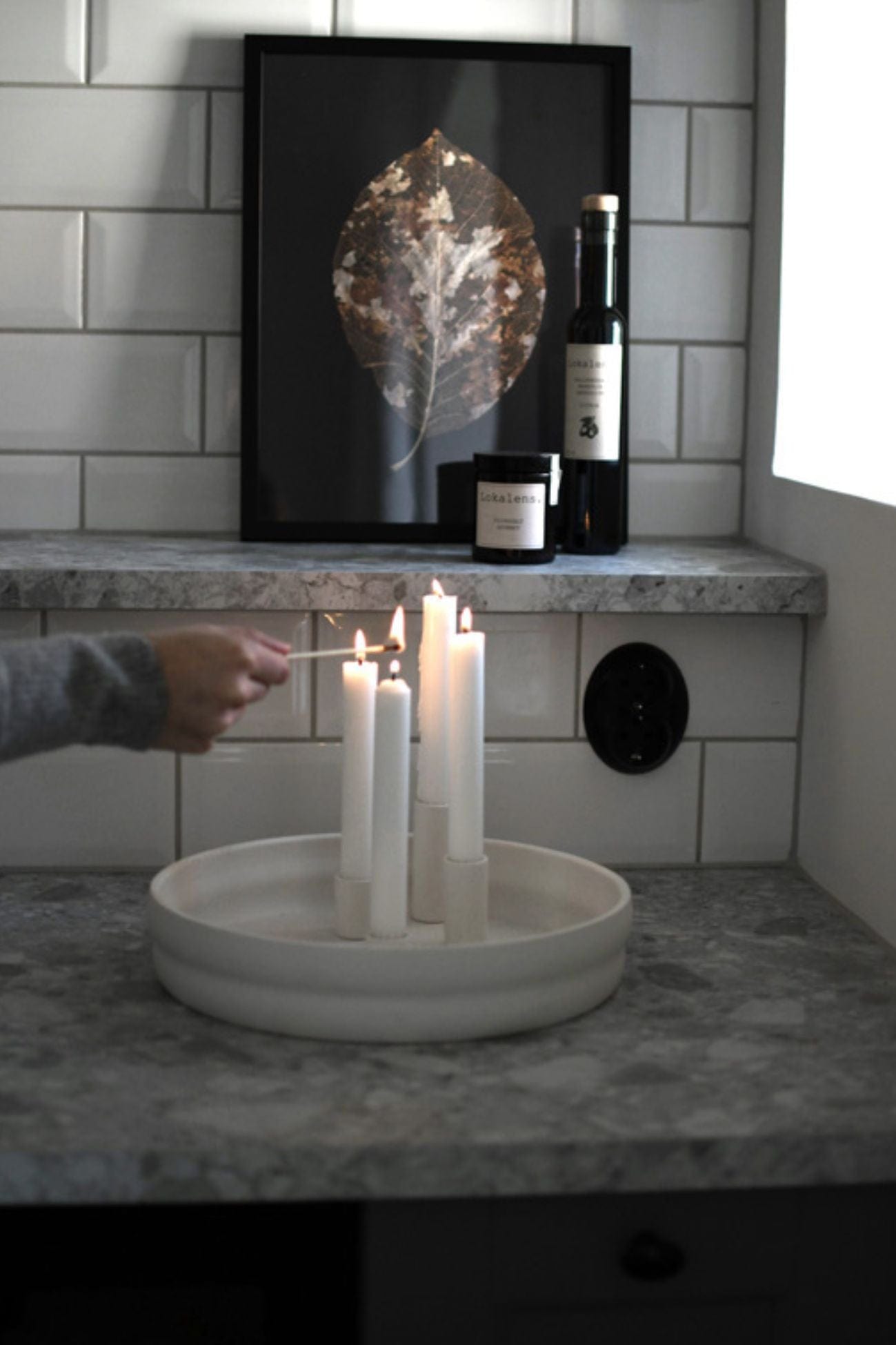 Storefactory Scandinavia Bolmen Bolmen - Portacandele di design in ceramica opaca bianca | Storefactory Scandinavia