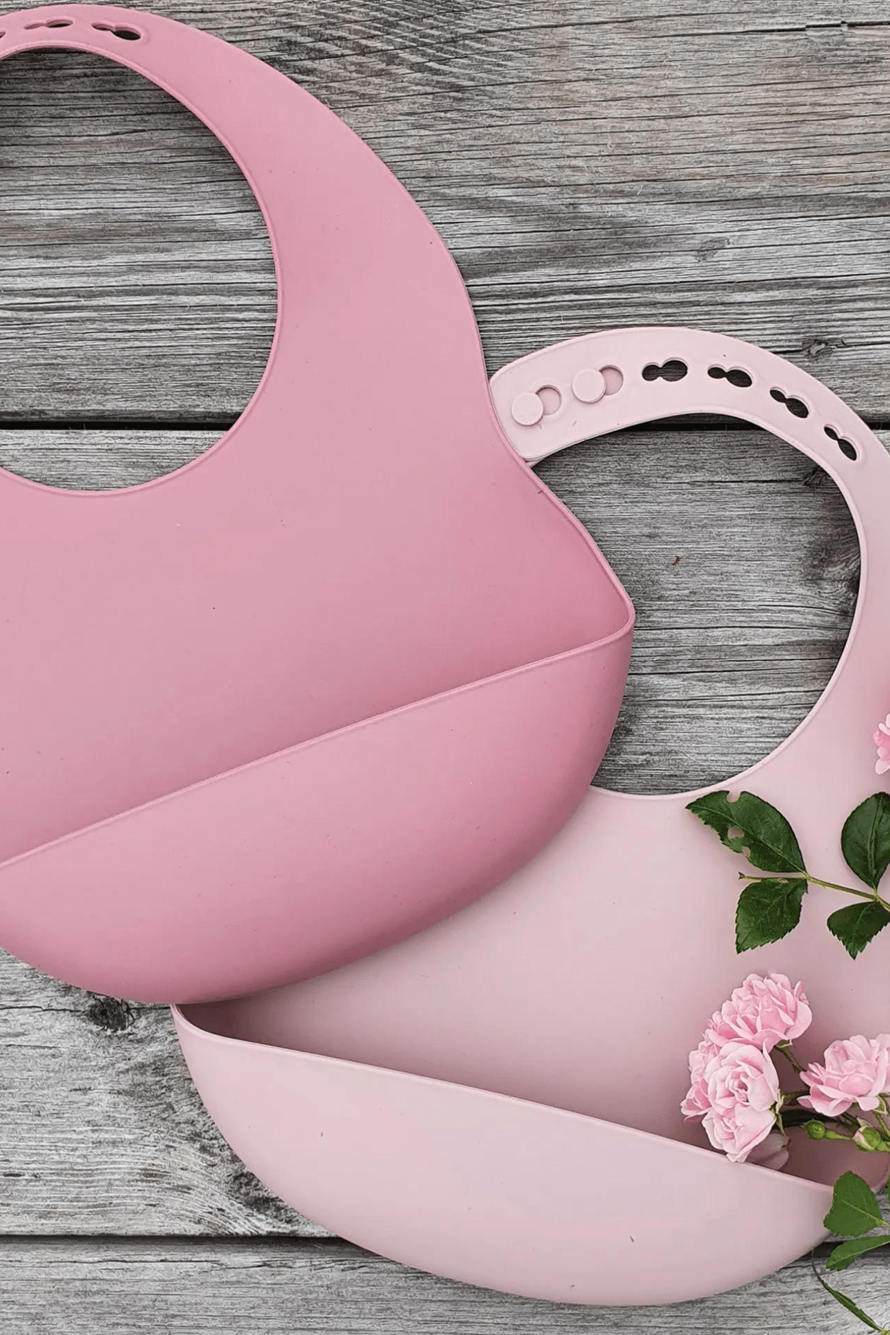Summerville Organic Knebel Set di 2 bavaglini in silicone alimentare rosa/malva