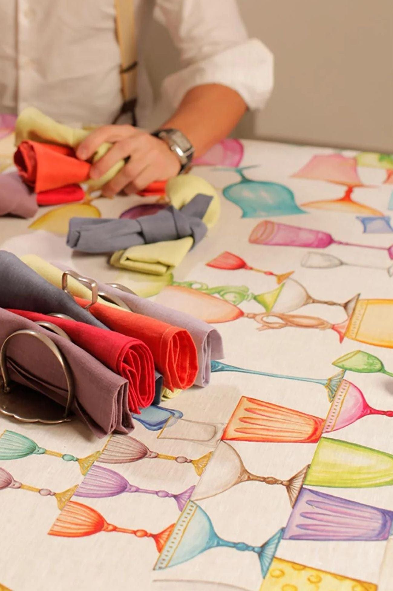 Tessitura Toscana Telerie Crystal Crystal - Tovaglia in puro lino con orlo semplice varie misure | Tessitura Toscana Telerie