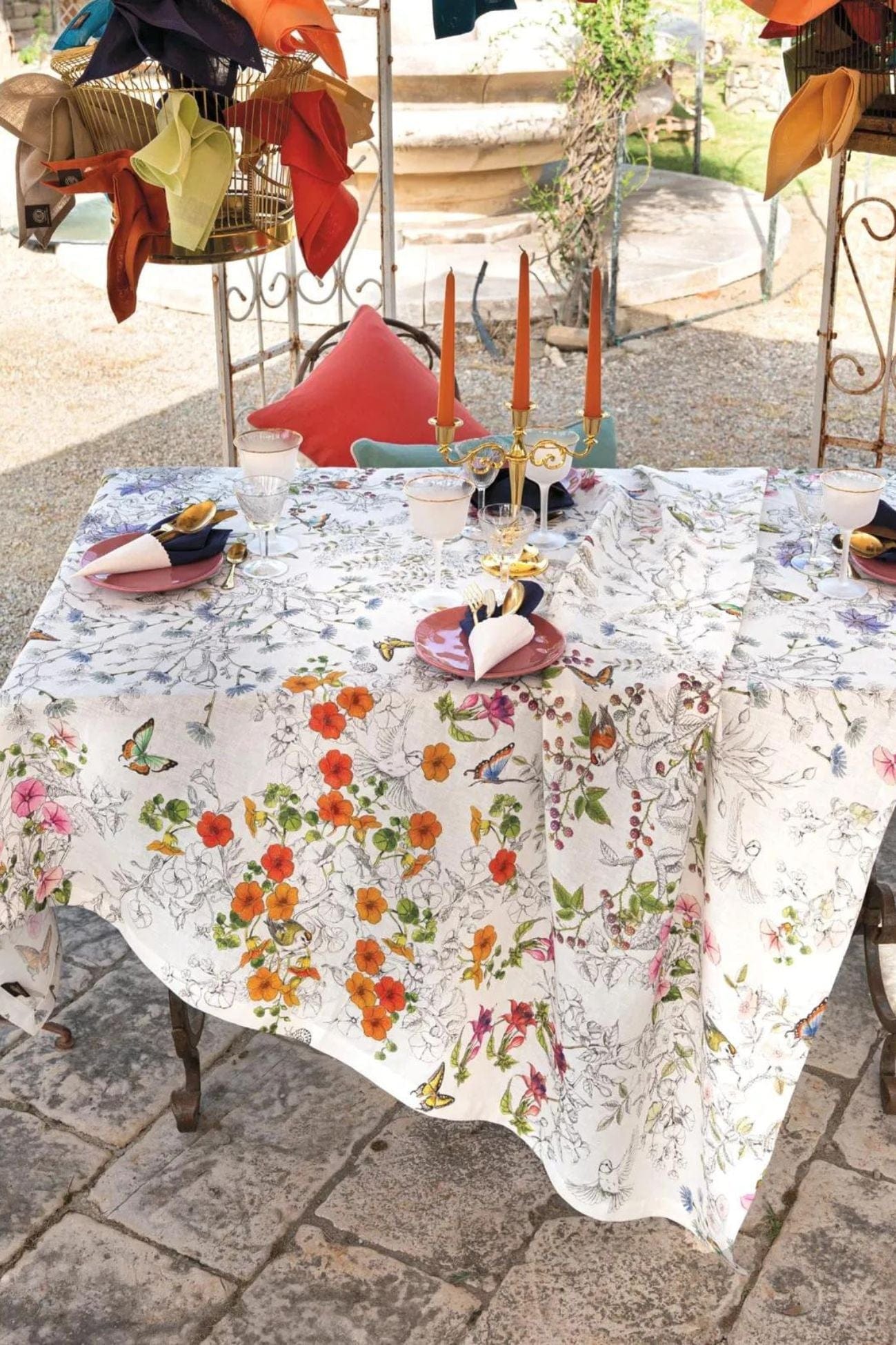 Tessitura Toscana Telerie Gravure Gravure - Tovaglia in puro lino con orlo semplice varie misure | Tessitura Toscana Telerie