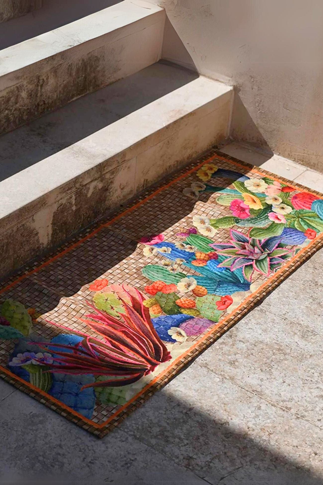 Tessitura Toscana Telerie Kactus Kactus - Tappeto TipTapp antiscivolo in poliestere riciclato 120x52 | Tessitura Toscana Telerie