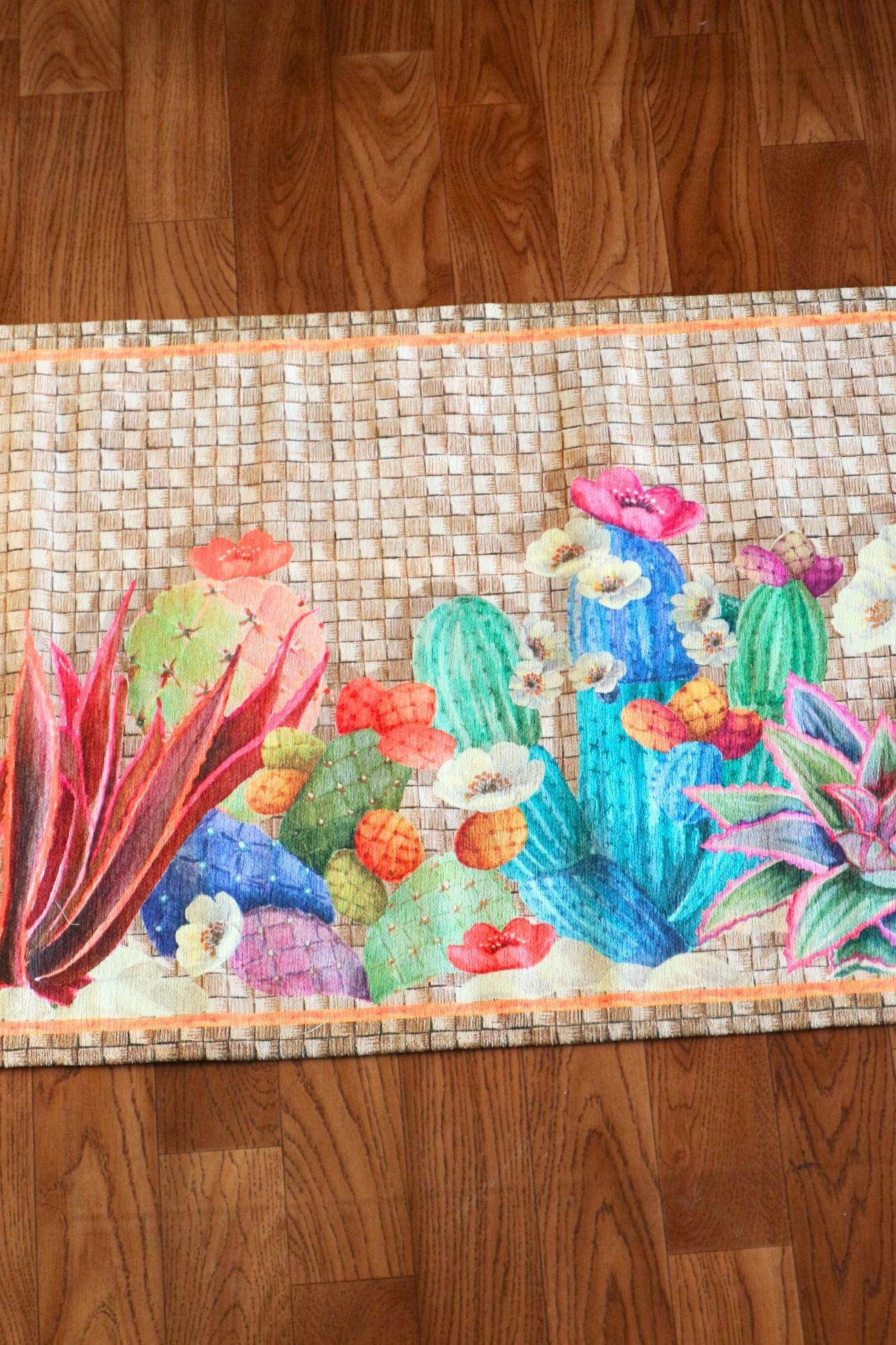 Tessitura Toscana Telerie Kactus Kactus - Tappeto TipTapp antiscivolo in poliestere riciclato 120x52 | Tessitura Toscana Telerie