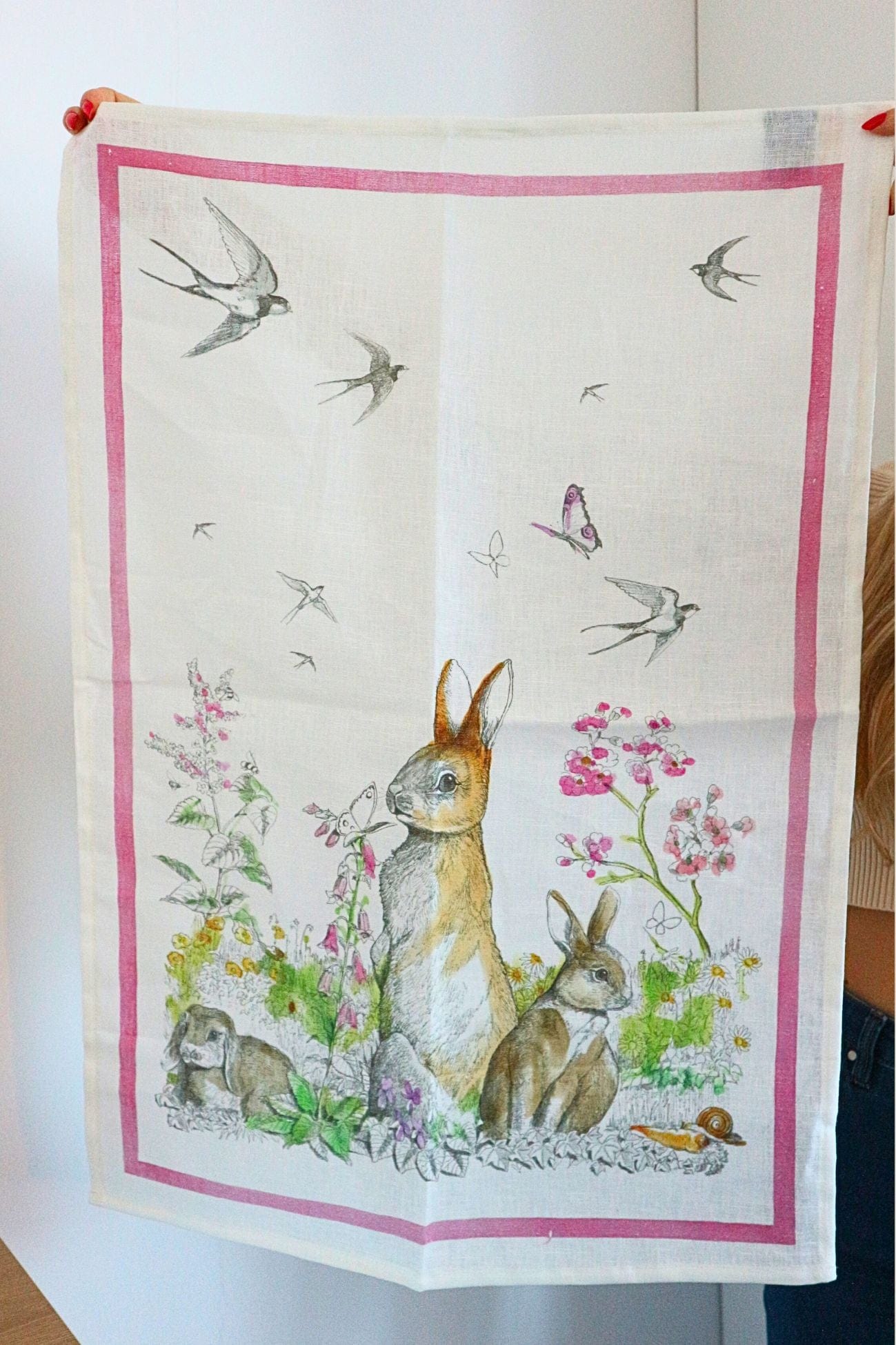 Tessitura Toscana Telerie Remì Remì - Canovaccio in puro lino con coniglietto | Tessitura Toscana Telerie