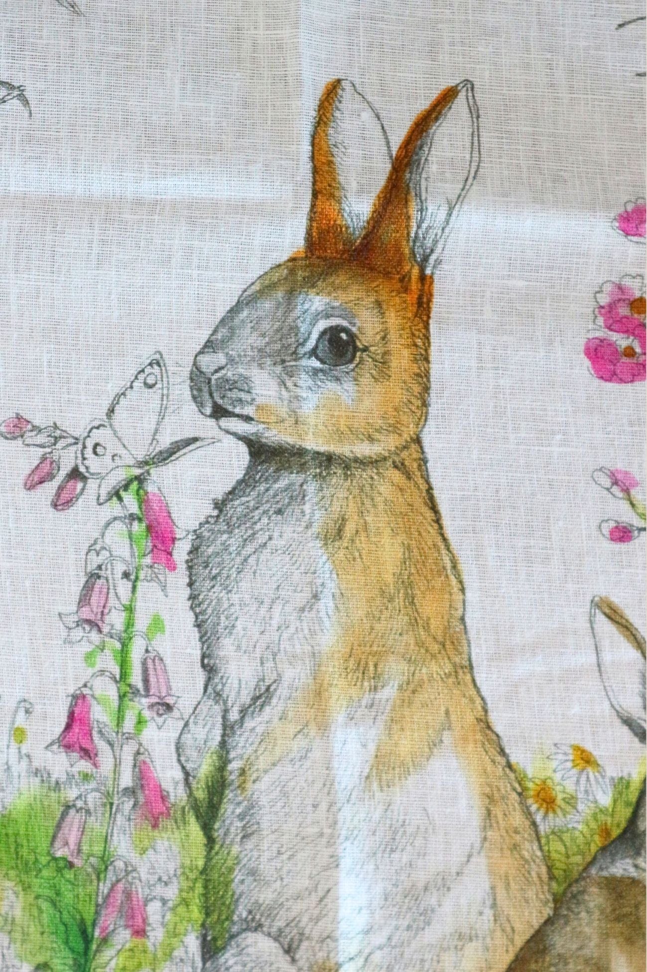 Tessitura Toscana Telerie Remì Remì - Canovaccio in puro lino con coniglietto | Tessitura Toscana Telerie