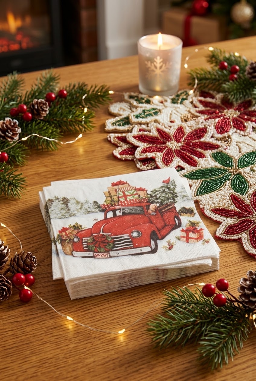 Christmas Car Paper Napkins
