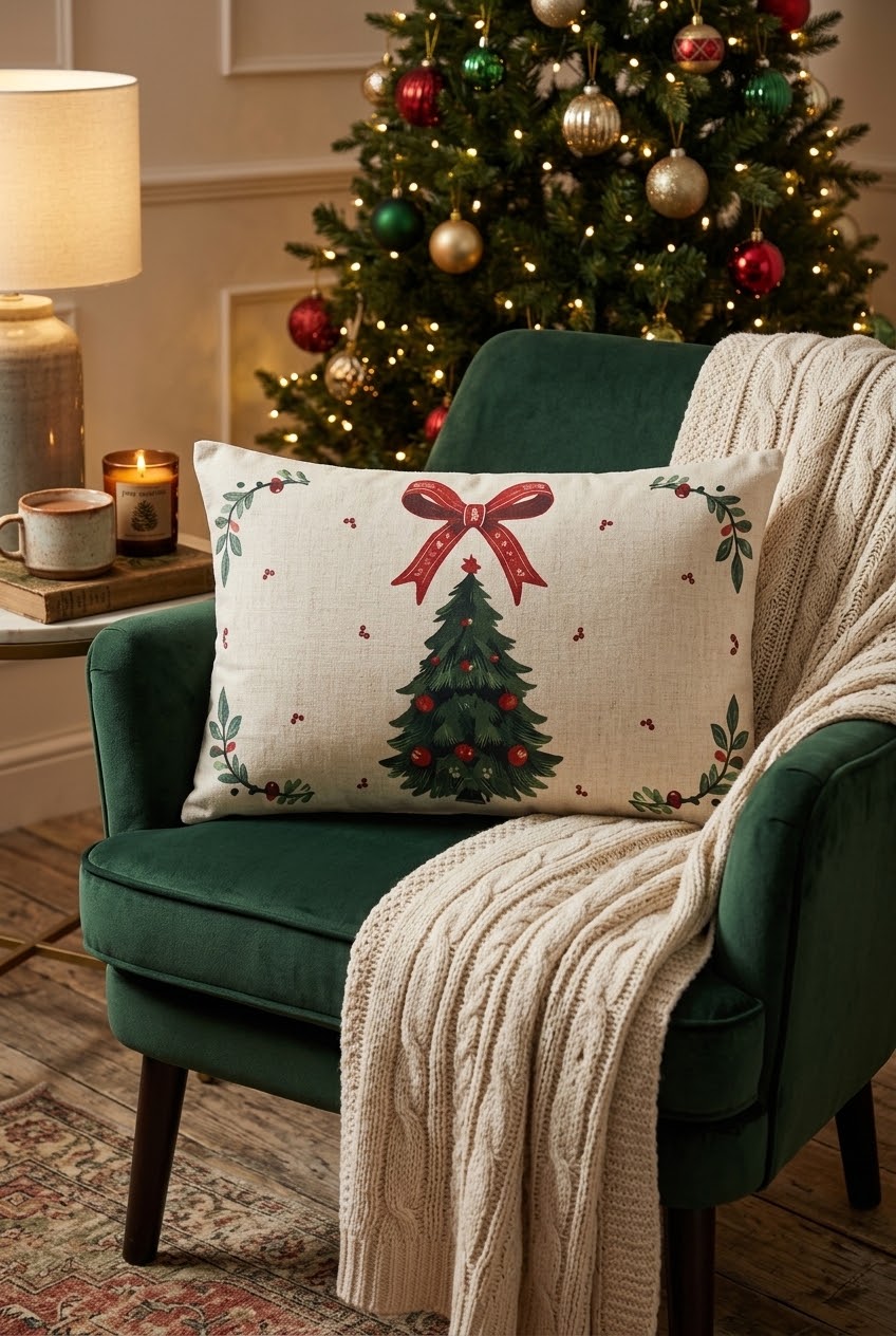 Traditional Christmas Rectangular Cushion